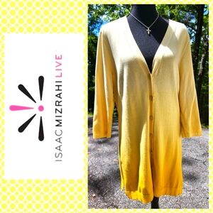 ISAAC MIZRAHI gradient Yellow Cardigan
